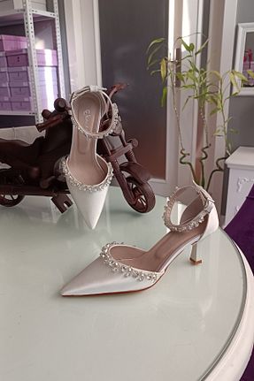 کفش مجلسی سفید زنانه پاشنه ضخیم LA CALZATURE - کد 735009820