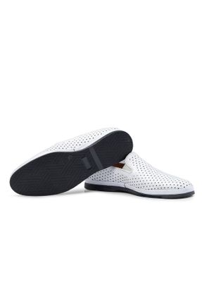 کفش کژوال سفید مردانه چرم طبیعی پاشنه کوتاه ( 4 - 1 cm ) پاشنه ساده کد 735209056