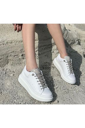 کفش اسنیکر سفید زنانه بند دار ROSA SHOES - کد 735256057