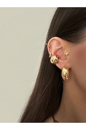 گوشواره جواهر طلائی روکش طلا حلقه کد 736177533