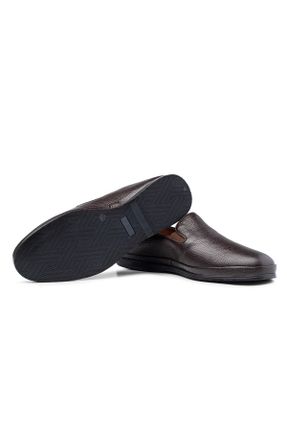 کفش کژوال قهوه ای مردانه چرم طبیعی پاشنه کوتاه ( 4 - 1 cm ) پاشنه ساده کد 736244006
