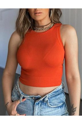 بادی نارنجی زنانه یقه هالتر FOR MYSELF - کد 736282277