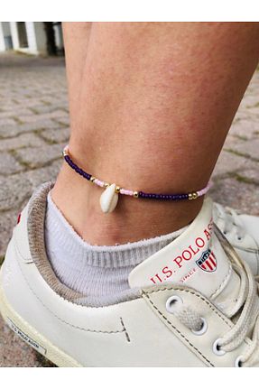 خلخال جواهر صورتی زنانه منجق TÜKKAN ACCESSORİES - کد 736706843