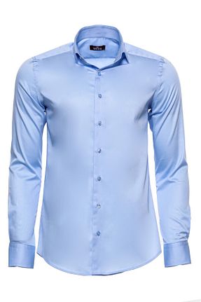 پیراهن آبی مردانه اسلیم فیت Wessi - کد 207539164