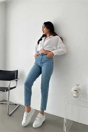شلوار جین آبی زنانه پاچه تنگ DELBİN - کد 736857501