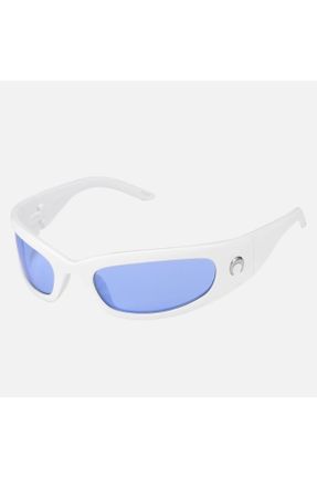 عینک آفتابی سفید زنانه 50 UV400 پلاستیک سایه روشن بیضی کد 737063708