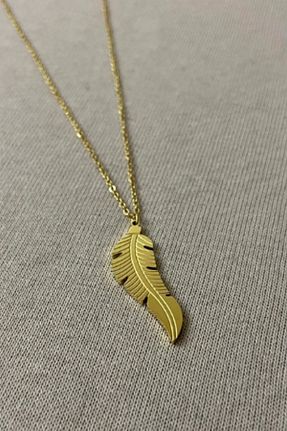 گردنبند استیل ( فولاد ) طلائی زنانه استیل ضد زنگ UBUH SHOP - کد 737109173