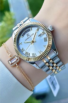 ساعت مچی طلائی زنانه 31-35 میلی متر Daniel Klein - کد 736227040