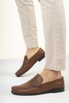 کفش کژوال قهوه ای مردانه چرم مصنوعی پاشنه کوتاه ( 4 - 1 cm ) پاشنه ساده کد 737267693