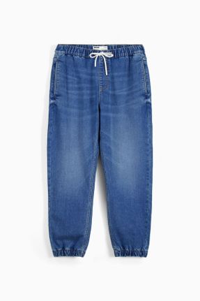شلوار جین آبی مردانه پاچه رگولار پنبه (نخی) کد 737581179