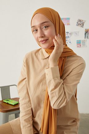 شال نارنجی زنانه پنبه ای Yefrastore - کد 737647837