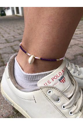 خلخال جواهر صورتی زنانه منجق TÜKKAN ACCESSORİES - کد 736706843