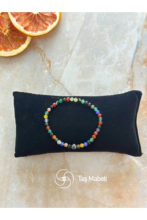 دستبند جواهر رنگی زنانه سنگ طبیعی TAŞMABETİ - کد 736995267