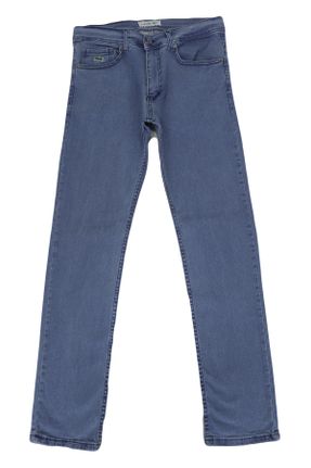 شلوار جین متالیک مردانه پاچه لوله ای فاق بلند ساده جوان بلند کد 736873323