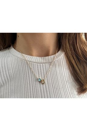 گردنبند جواهر زرد زنانه روکش طلا Everglow Jewelry - کد 737098801