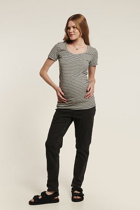 تیشرت بارداری طوسی زنانه رگولار Lyn Mama - کد 311750768