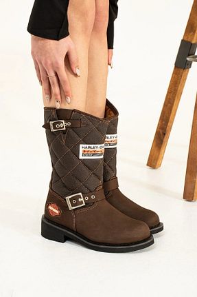 چکمه قهوه ای زنانه پارچه ای Harley Davidson - کد 737127546