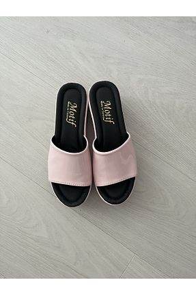 دمپائی صورتی زنانه چرم مصنوعی Mersinli butik - کد 737329744