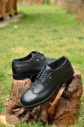 کفش کلاسیک قهوه ای مردانه چرم طبیعی پاشنه کوتاه ( 4 - 1 cm ) پاشنه ضخیم کد 737363162