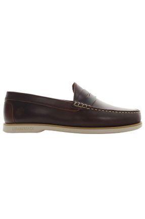 کفش لوفر قهوه ای مردانه چرم طبیعی پاشنه کوتاه ( 4 - 1 cm ) کد 737581500
