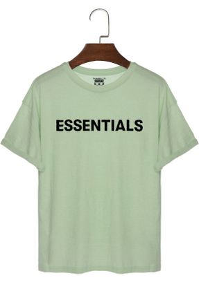 تی شرت سبز زنانه رگولار یقه گرد پنبه - پلی استر تکی پوشاک ورزشی کد 736193868