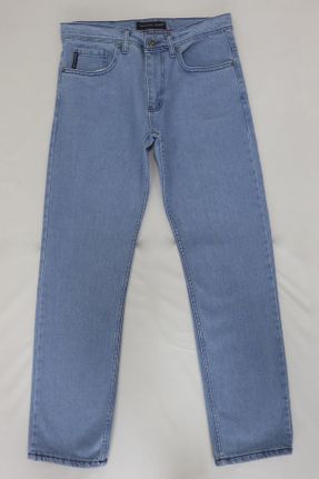 شلوار جین آبی مردانه پاچه لوله ای فاق بلند ساده جوان بلند کد 736870457