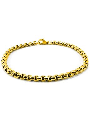 دستبند استیل (فولاد) طلائی مردانه استیل ضد زنگ UBUH SHOP - کد 737103819