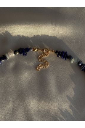 گردنبند جواهر آبی زنانه سنگی کد 736284226