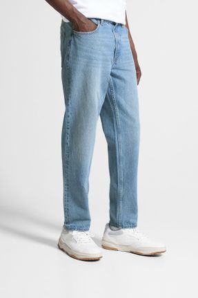 شلوار جین آبی مردانه پاچه رگولار پنبه (نخی) استاندارد کد 737577982