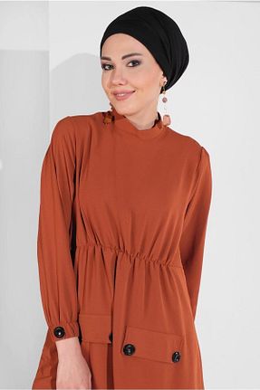 ست بالاتنه و پائین تنه حجاب قهوه ای زنانه رگولار TRENDTESETTÜR - کد 86186082