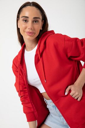 سوئیشرت قرمز زنانه ساده Pure Co. - کد 737990546
