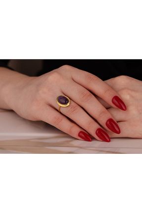 انگشتر نقره بنفش زنانه عقیق Akgül Silver - کد 738801659