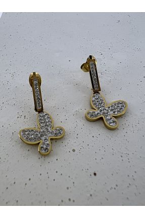 گوشواره استیل (فولاد) طلائی زنانه استیل (فولاد) Venüs Accessory - کد 738847982