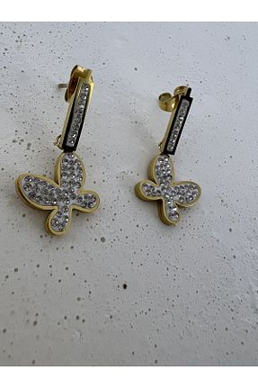 گوشواره استیل (فولاد) طلائی زنانه استیل (فولاد) Venüs Accessory - کد 738847982