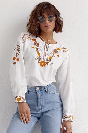 بلوز سفید زنانه چاپی FEMELLE - کد 738573656