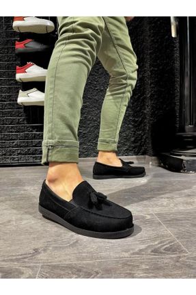 کفش کلاسیک مشکی مردانه جیر پاشنه کوتاه ( 4 - 1 cm ) پاشنه ساده کد 739321446
