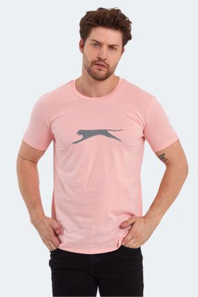 تی شرت صورتی مردانه یقه گرد رگولار تکی کد 737992876