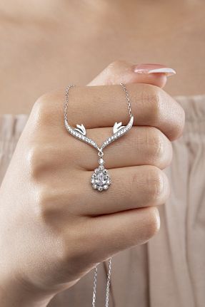 گردنبند نقره سفید زنانه 925 عیار ESSARE - کد 227074879