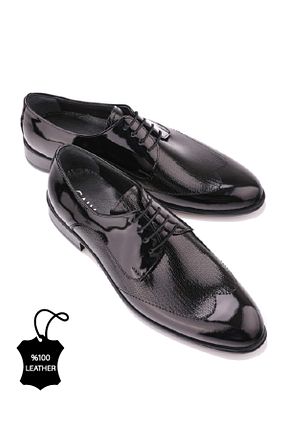 کفش کلاسیک مشکی مردانه چرم خالص Calvano - کد 34205872