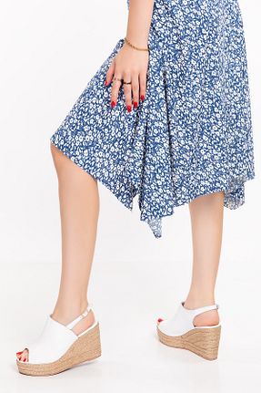 صندل سفید زنانه پاشنه پر Elile Shoes - کد 738833974