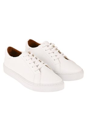 کفش کژوال سفید زنانه چرم طبیعی پاشنه کوتاه ( 4 - 1 cm ) پاشنه ساده کد 732006506