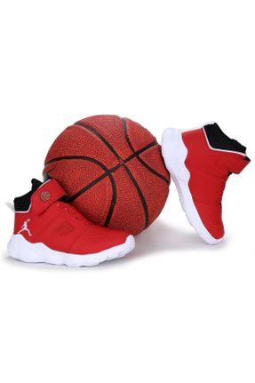 کفش بسکتبال قرمز بچه گانه مچ معمولی میکروفیبر کد 730874918
