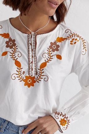 بلوز سفید زنانه چاپی FEMELLE - کد 738573656