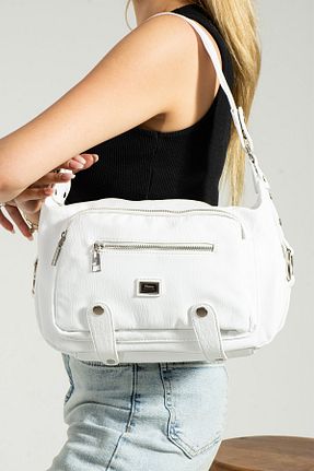 کیف دوشی سفید زنانه چرم مصنوعی FiONA BAG - کد 739158600
