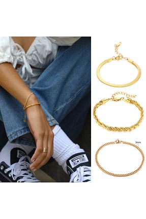 دستبند استیل (فولاد) طلائی زنانه استیل (فولاد) Moon Shine Design - کد 737024904