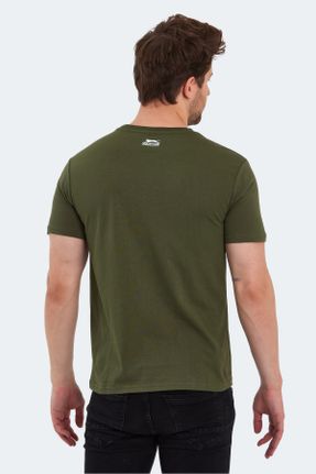 تی شرت خاکی مردانه رگولار یقه گرد تکی کد 738019134