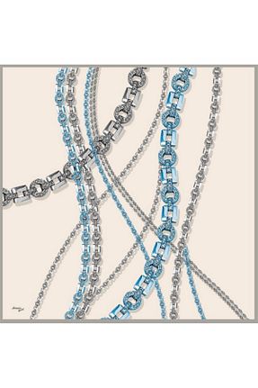 روسری آبی پلی استر Armine - کد 738090302