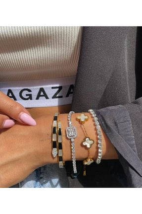 دستبند استیل (فولاد) سفید زنانه استیل (فولاد) Stella Accessory - کد 737363090