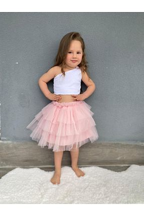 ست بالاتنه و پائین تنه صورتی بچه گانه بافتنی Süslüm Kids - کد 738127700