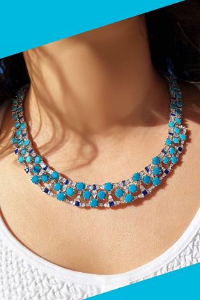 گردنبند نقره فیروزه ای زنانه 925 عیار MorMajor Silver - کد 738131859